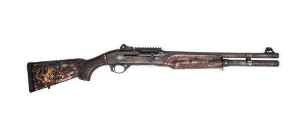 MAC 21000122APOC Apocalypse 12 Gauge Semi-Auto 3" 5+1 18.50" Multicolor Distressed Cerakote Barrel, Multicolor Engraved & Distressed Cerakote Receiver w/Picatinny Rail, Aged, Distressed & Engraved Wo