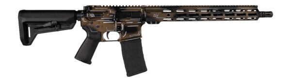Shark Coast Tactical SCC101969ABRZ Anime-15 5.56 NATO 30+1 16" Black Nitride Threaded Barrel, Bronze Cerakote Aluminum Receiver w/Picatinny Rail, M-LOK Handguard, Magpul Collapsible Black Polymer Sto