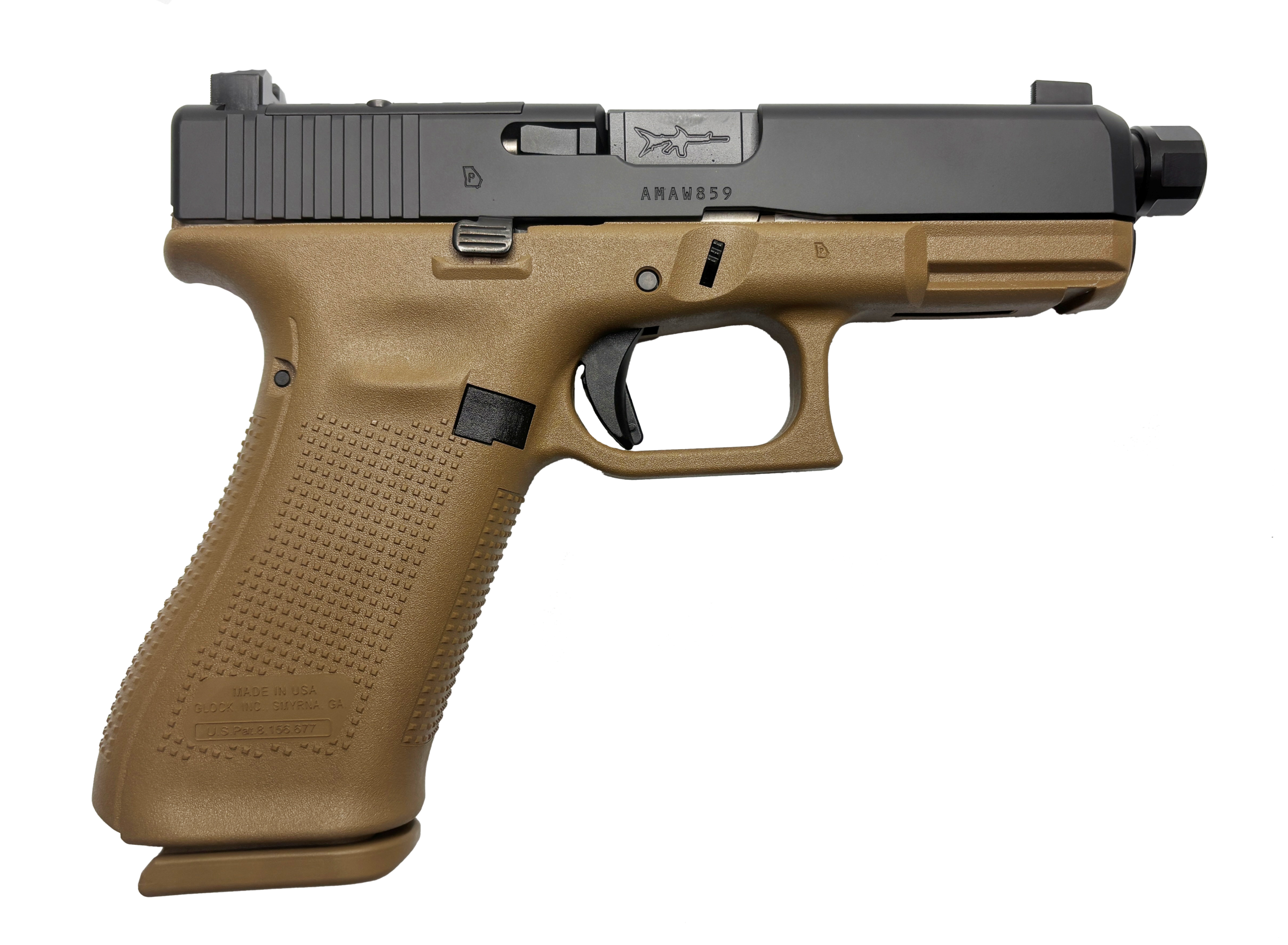 GLOCK 19X V C4 9MM 19RD BLACK/FDE BLACK THREADED BARREL SUPPRESSOR HIGHT SIGHTS UV1950703XCOYTB CAMFOUR EXCLUSIVE - Shark Coast Tactical
