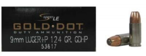 Speer Gold Dot 9mm Luger +P 124gr JHP