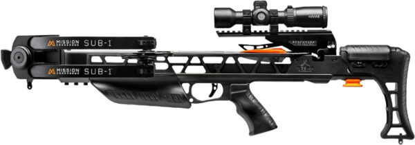 Mission SUB-1 Crossbow Package, 385 FPS, Adjustable Draw Weight, Black