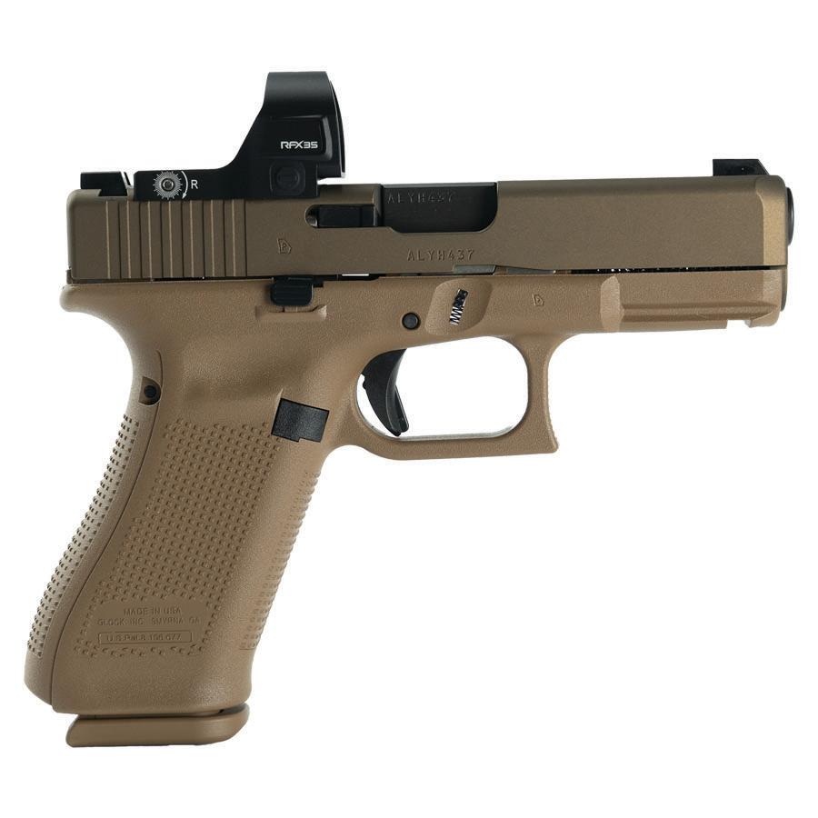 Glock V-Series Model 19 Handgun 9mm Luger 15rd Magazines (3) 4.02" Barrel FDE Viridian RFX35 Green Dot US Made - Glock