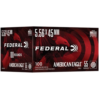 Federal American Eagle 5.56 NATO 55gr FMJ Ammo, 20-Round Box