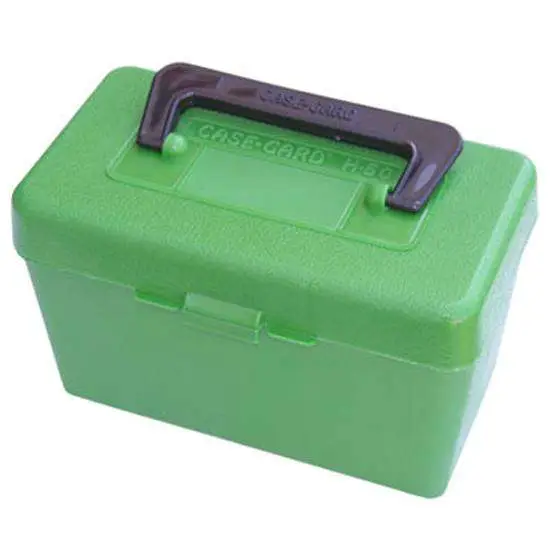 MTM Deluxe 50-Round Ammo Box with Handle, 22-250/243/308, Green