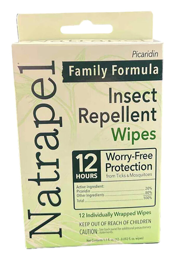 Natrapel Picaridin Tick & Insect Repellent Wipes, 12-Pack