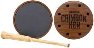 Foxpro Crimson Hen Slate Turkey Pot Call, Brazilian Cherry Wood