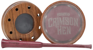 Foxpro Crimson Hen Tip Over Glass/Slate Turkey Pot Call, Brazilian Cherry