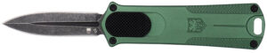 CobraTec 952 OTF Dagger, 1.75-Inch Stonewashed D2, OD Green