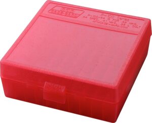 MTM Case-Gard P-100 Ammo Box for .41, .44 and .45 Colt, Clear Red