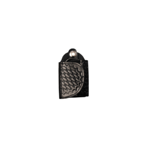 Boston Leather 5445 Silent Key Holder, Black Plain, Gold Hardware