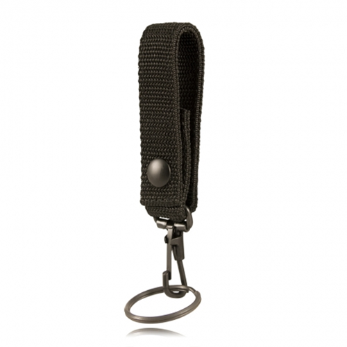 Boston Leather 3/4-Inch Black Nylon Key Loop with Key Snap, Black Hardware