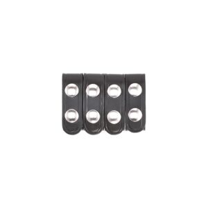 Aker Leather 3/4-Inch Plain Double Snap Belt Keepers, 4-Pack, Chrome Snaps