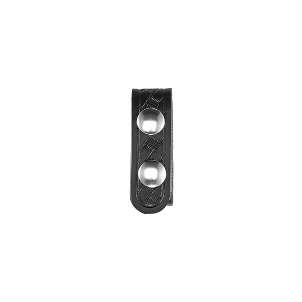 Aker 3/4-Inch Belt Keeper, Basketweave, Brass Snap, Black