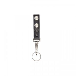 Aker Leather 561 Single Key Strap, Black, Chrome Hardware