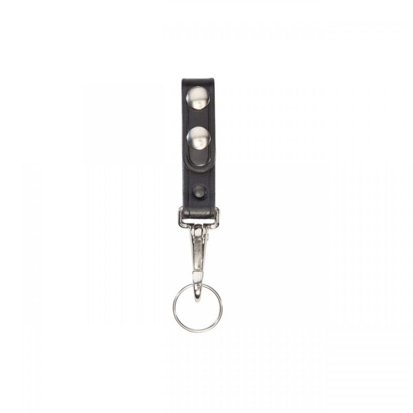 Aker Leather 561 Single Key Strap, Black, Chrome Hardware