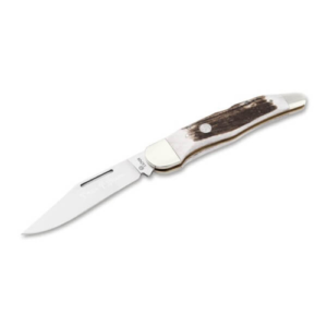 Boker Treebrand Locking Hunter One Blade Knife, Stag D2
