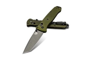 Benchmade Bailout Tanto, Woodland Green Aluminum, AXIS Lock