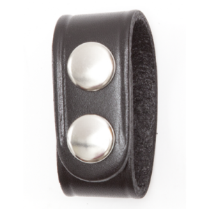 Gould & Goodrich Black Leather Double Snap Belt Keeper, Nickel Snaps