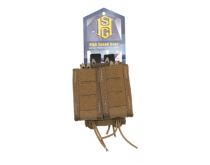 High Speed Gear Duty Staggered Double Pistol TACO with Rifle Pouch, Coyote Brown