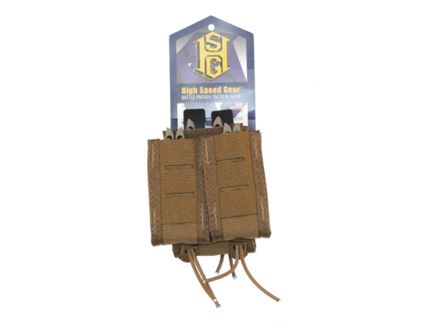 High Speed Gear Duty Staggered Double Pistol TACO with Rifle Pouch, Coyote Brown