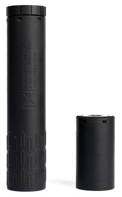 HUXWRX Flow 9 M 9mm Titanium Suppressor, Matte Black