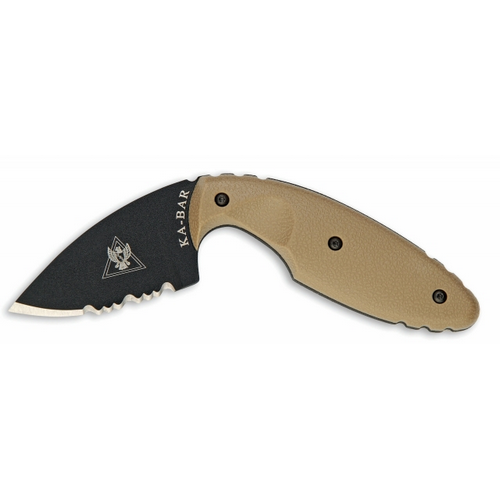 Ka-Bar Original TDI Knife, Half-Serrated, Coyote Brown