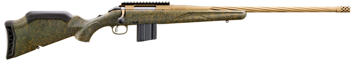 Ruger American Gen II Predator .22 ARC Rifle, 22-Inch Threaded Barrel, Green Splatter