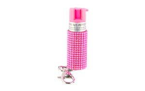 Sabre Jeweled Pepper Spray with Snap-Clip Keychain, Pink