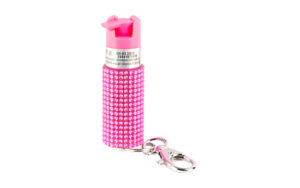 Sabre Jeweled Pepper Spray with Snap-Clip Keychain, Pink - view 2