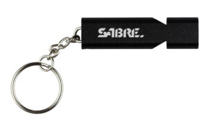 Sabre Emergency Safety Whistle with Lanyard, Black