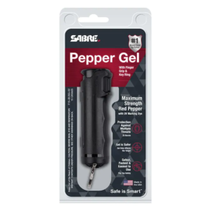 SABRE Fast Flip Top Pepper Gel with Snap-Clip Keychain, Black