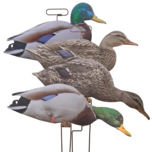 Higdon Outdoors FLATS Mallard Duck Motion Silhouette Decoys, 12-Pack