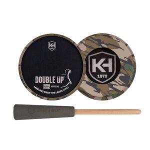 Knight & Hale Double Up Aluminum/Glass Pot Turkey Call, Mossy Oak Greenleaf