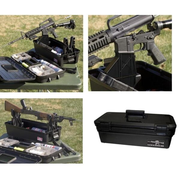 MTM Tactical Range Box with AR Magazine Well Fork, Black