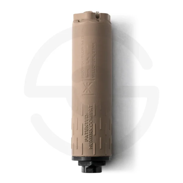 HUXWRX Flow 9k Ti 9mm Titanium Suppressor, FDE Cerakote