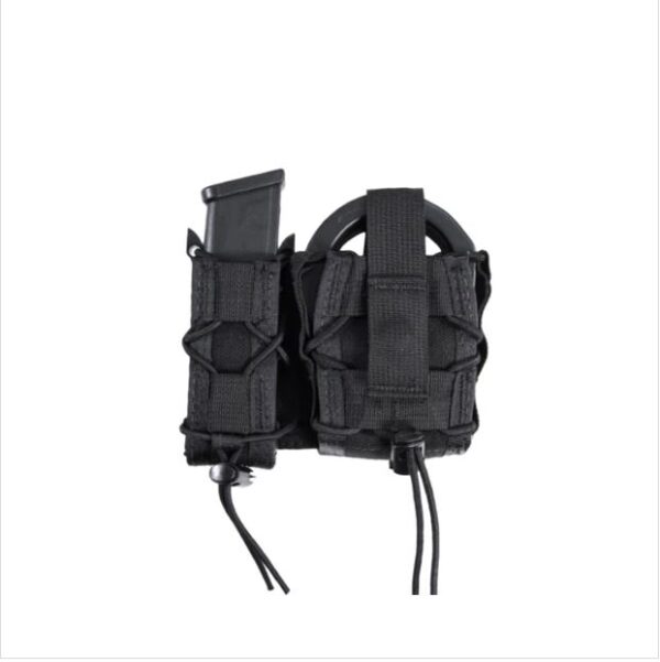 High Speed Gear LEO Single Handcuff/Pistol TACO Pouch, Black, MOLLE