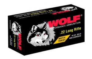 Wolf Match Target .22 LR 40gr Lead Round Nose, 50-Round Box