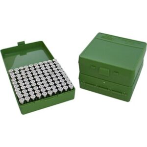 MTM 100 Round Flip-Top Ammo Box, .40 S&W 10mm .45 ACP, Green