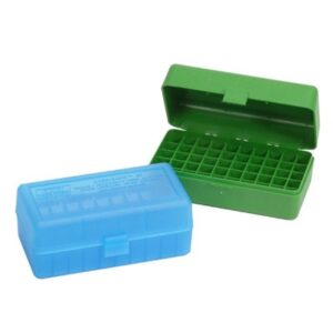 MTM 50 Round Flip-Top Ammo Box, .223 WSSM .270 WSSM .460 .500 S&W, Green