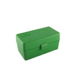 MTM Case-Gard Flip-Top Rifle Ammo Box, 50 Round, 22-250 Rem to 7mm BR, Green