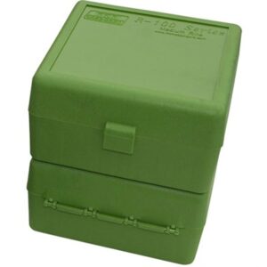 MTM Case-Gard Flip-Top Rifle Ammo Box, 100 Round, 223 Rem and 6x47, Green