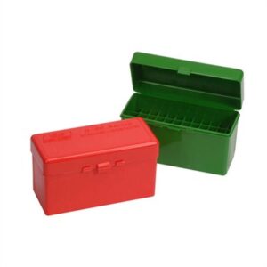 MTM Case-Gard Flip-Top Rifle Ammo Box, 60 Round, 224 Clark to 9.3x57mm, Green