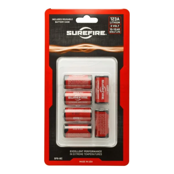 SureFire 123A Lithium Batteries, 6-Pack with Clamshell Holder
